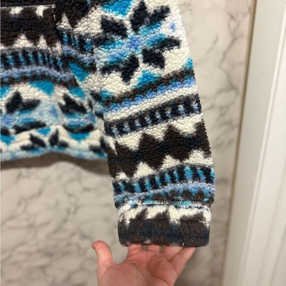 Aerie Blue and Black Patterned Turtleneck Sweater Size M - Picture 4 of 11